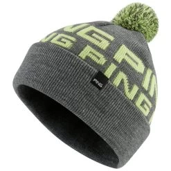 Ping Logo Bobble Hat Grey Green