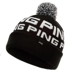 Ping Logo Bobble Hat Black/White