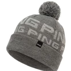 Ping Logo Bobble Hat Grey Marl