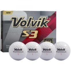 Volvik White S3 Golf Balls (Dozen)