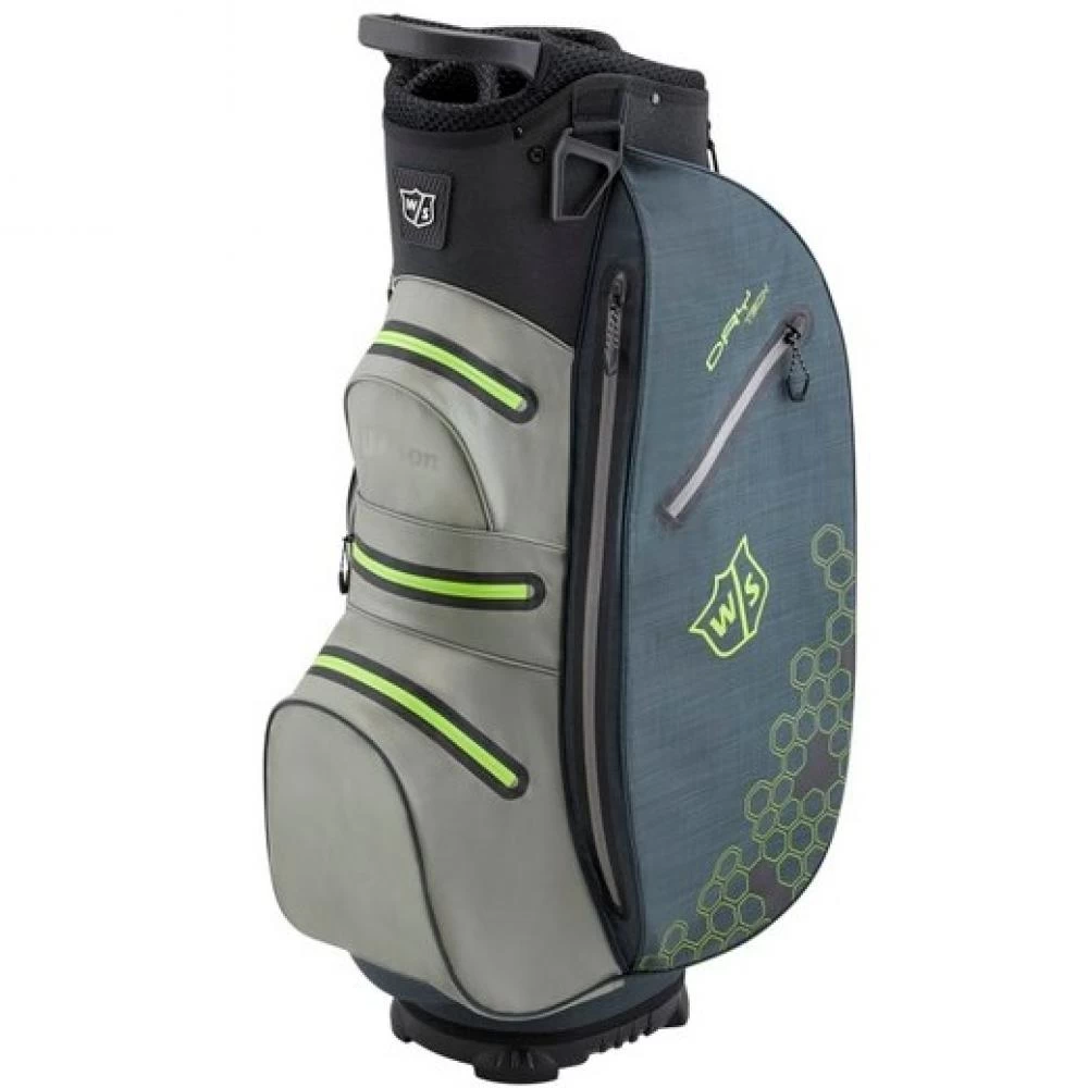 Wilson Golf Dry Tech II Cart Bag Grey/Lime WGB4908GR+ 1 Wilson Golf Dry Tech II Cart Bag Grey/Lime WGB4908GR+
